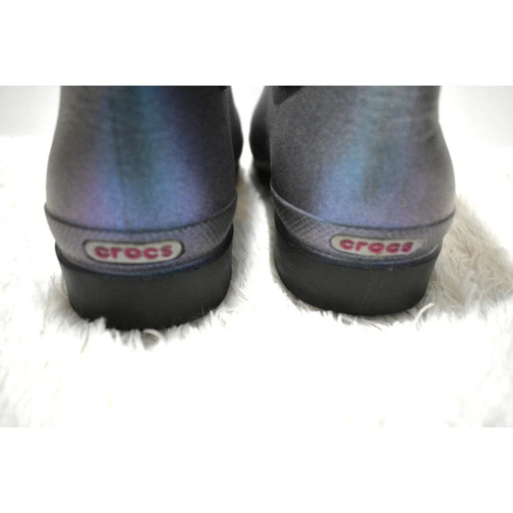 Crocs Iridescent Shimmer Rain Boots Women's Size 6